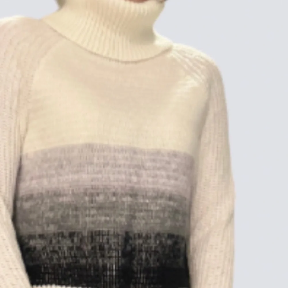 Roxy Ombre Color Block Turtleneck Knit Sweater | M - Picture 8 of 8